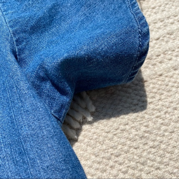 DRAPER JAMES blue chambray flutter wrap romper - Picture 11 of 13